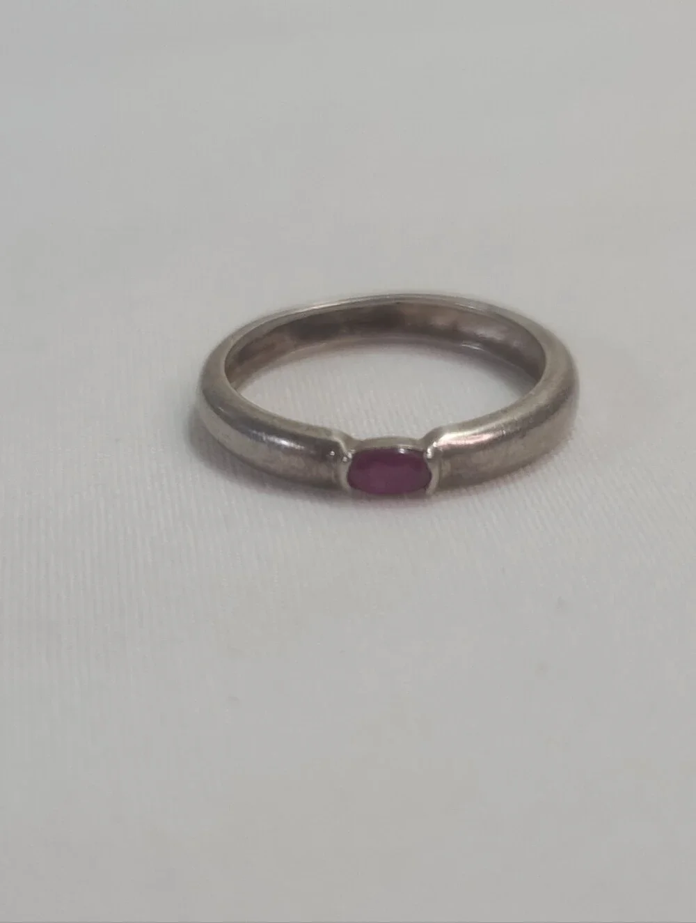 Bezel Set Ruby Sterling Silver 925 ring Size 8.75